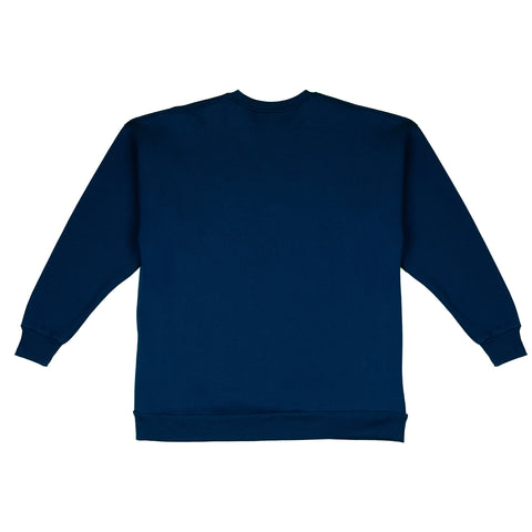Lacivert Punch İşlemeli Oversize Sweatshirt