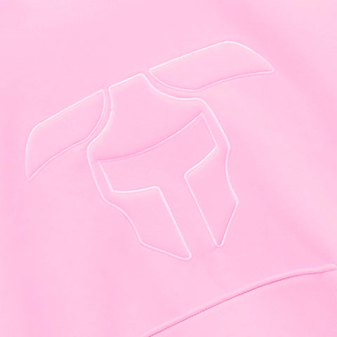 Pembe Logo Kabartmalı Hoodie